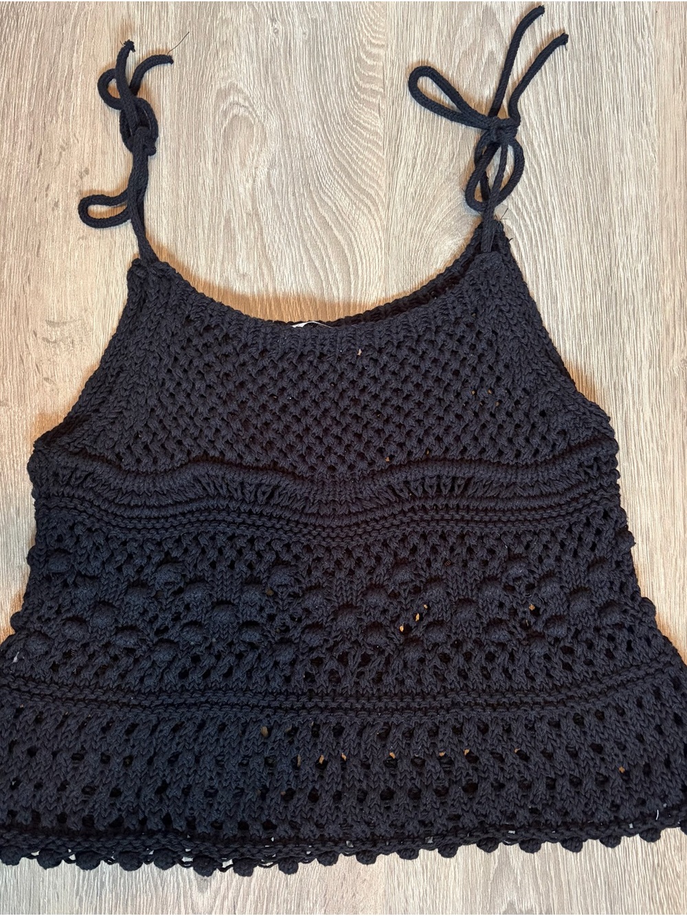 Zara Black Crochet Camisole Top - Size S